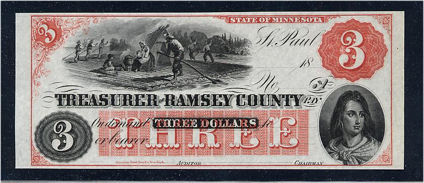 $3 Treasurer of Ramsey County (Second Issue)