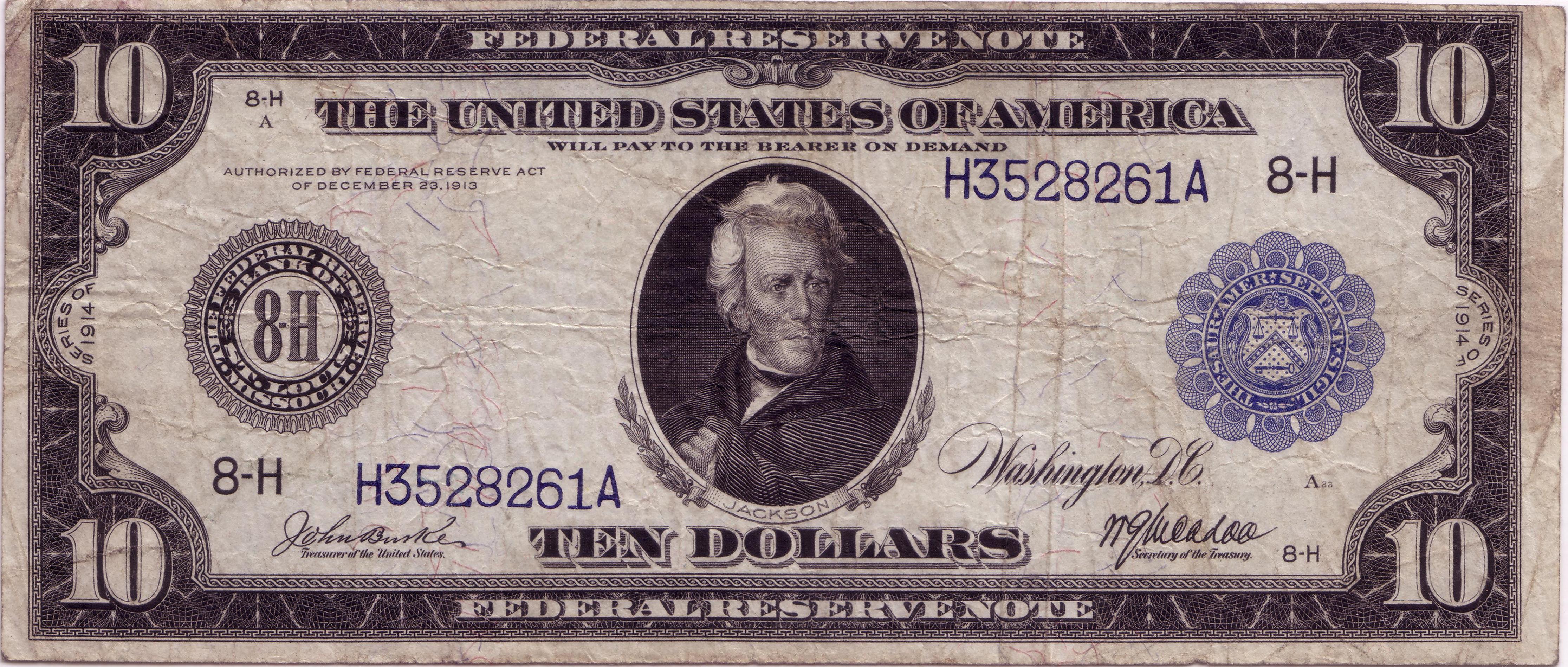 $10 1914 FRN Pre-Star Replacement Note