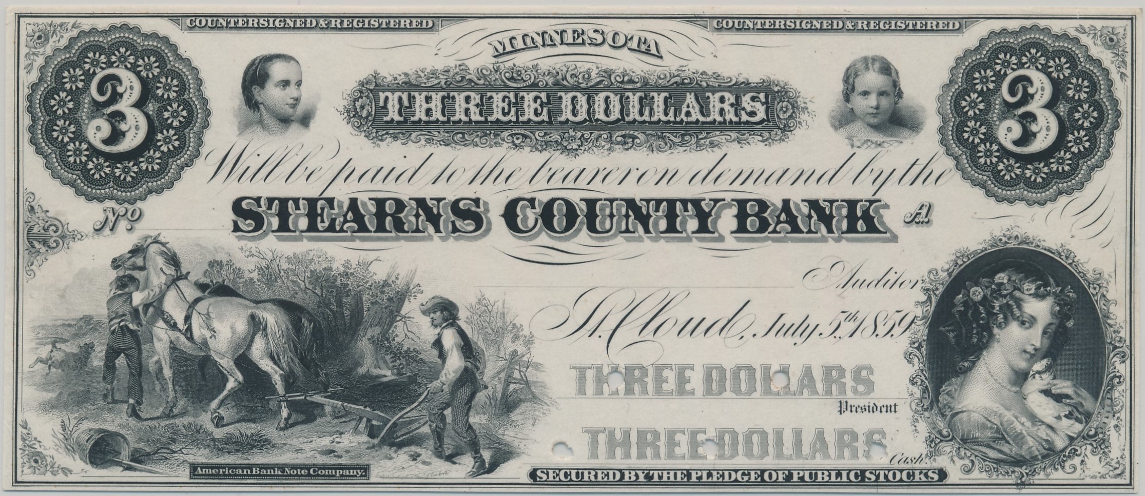 $3 Stearns County Bank
