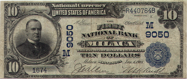 $10 1902 PB FNB Milaca, Minnesota