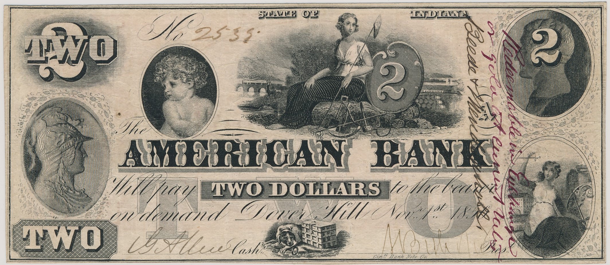 $2 Beede & Mendenhall (on American Bank)