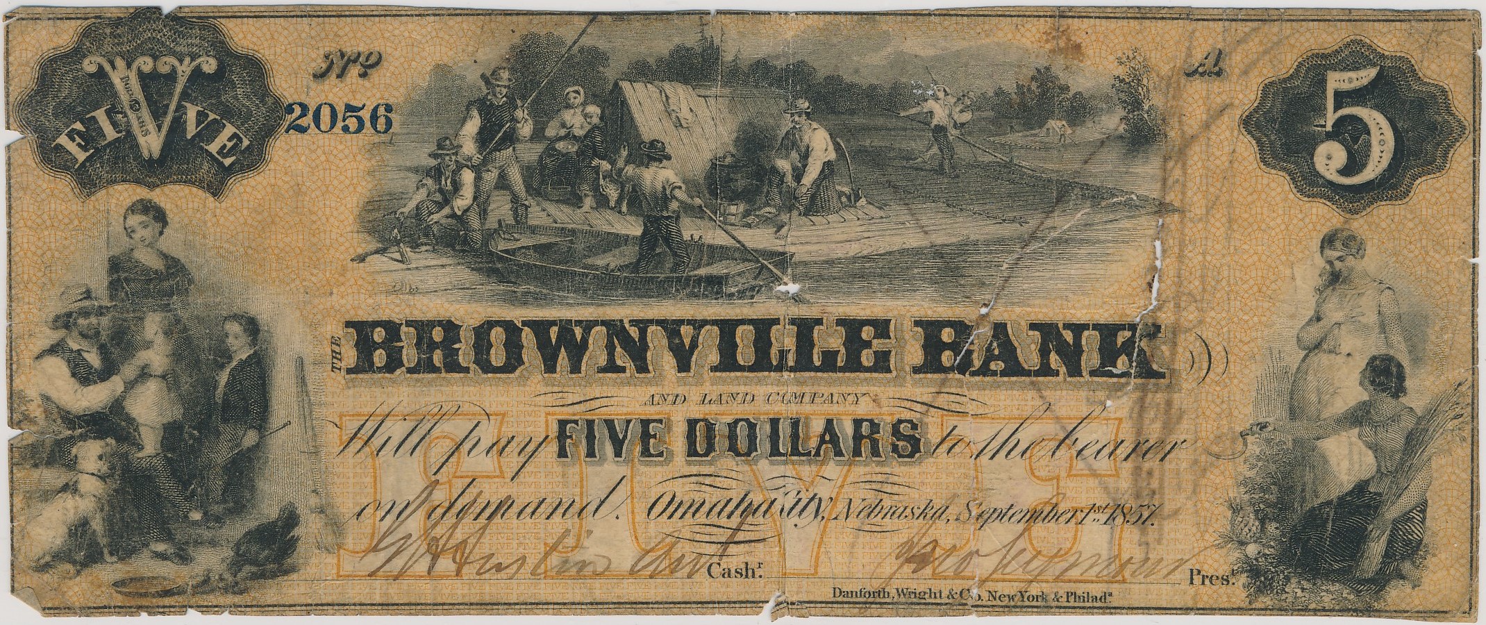 $5 Lyman C. Dayton (on Brownville Bank)