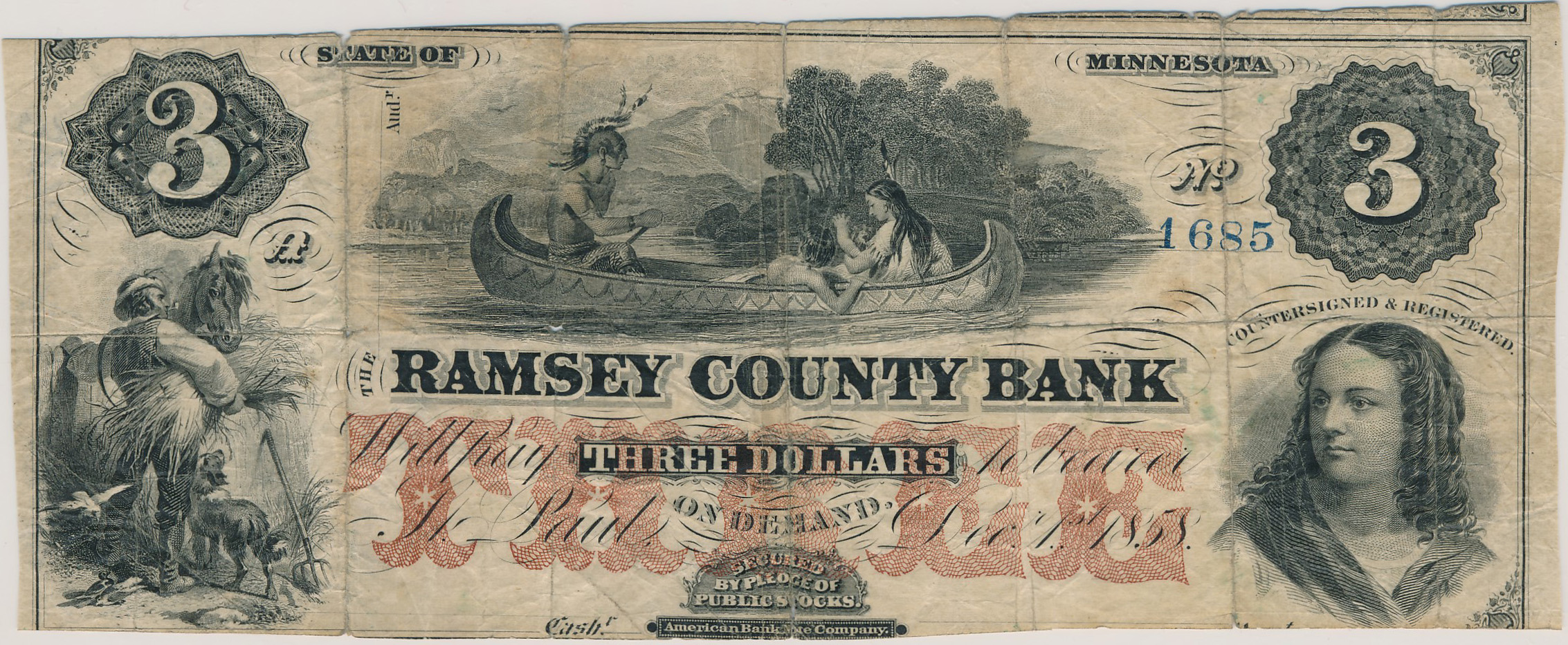 $3 Ramsey County Bank