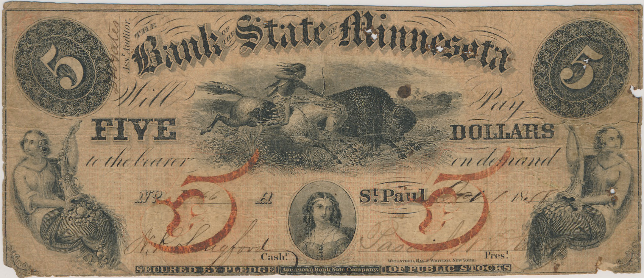 $5 Bank of the State of Minnesota