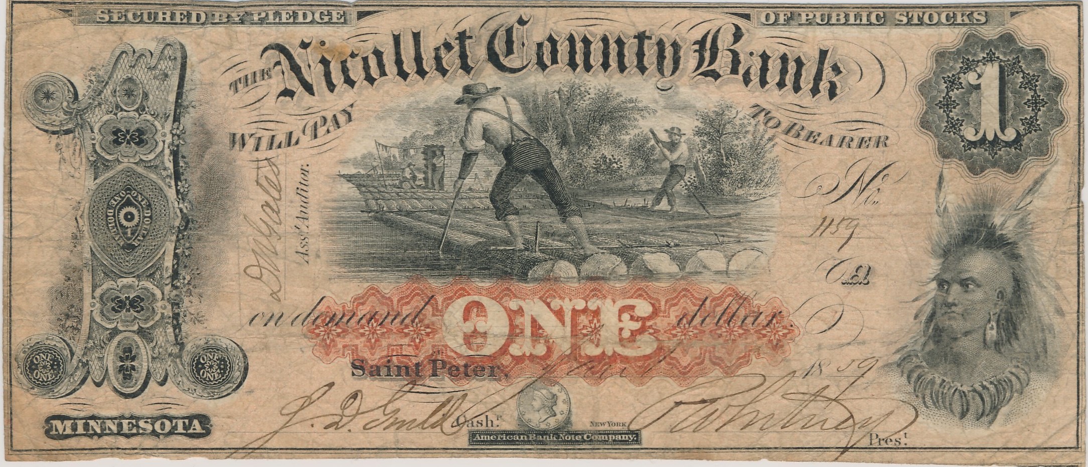$1 Nicollet County Bank