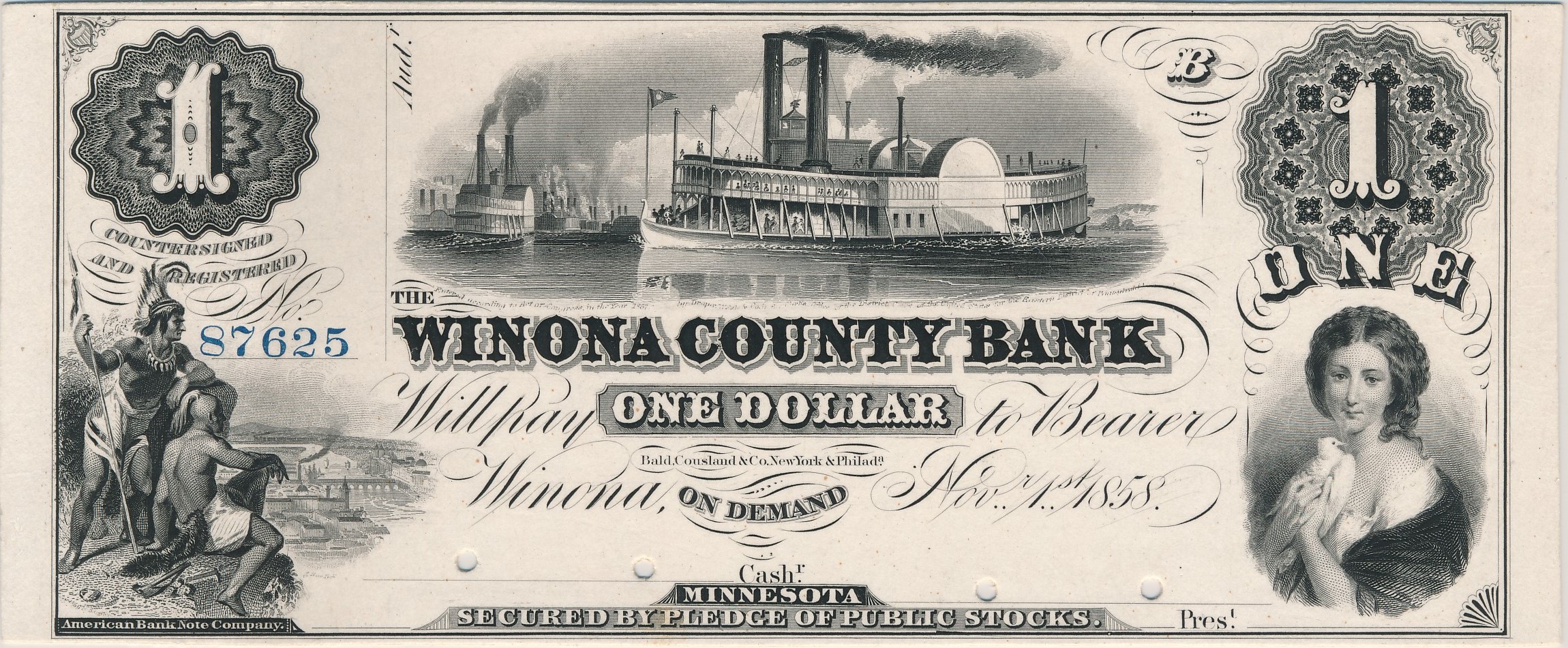 $1 Winona County Bank (B Plate)
