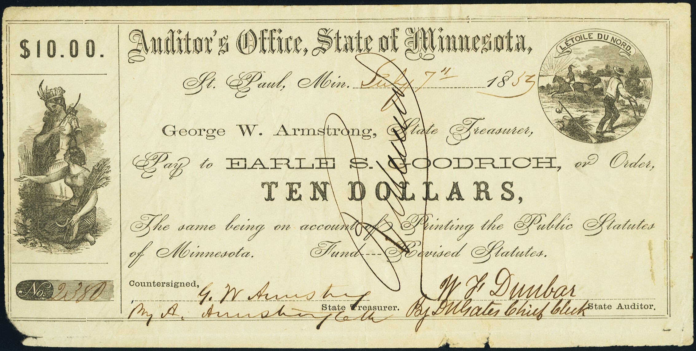 $10 Auditor's Office - State of Minnesota