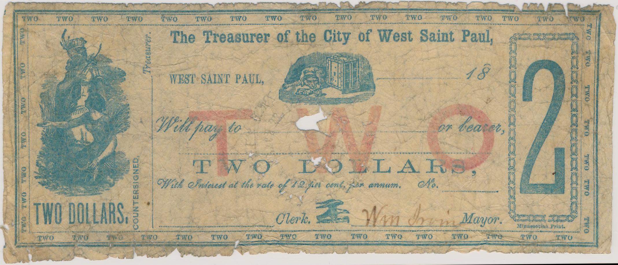 $2 Treasurer of the City of West Saint Paul