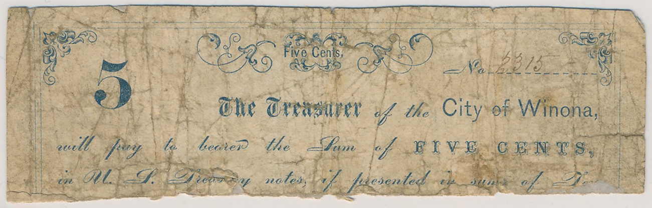 $.05 Treasurer of the City of Winona (First Issue)