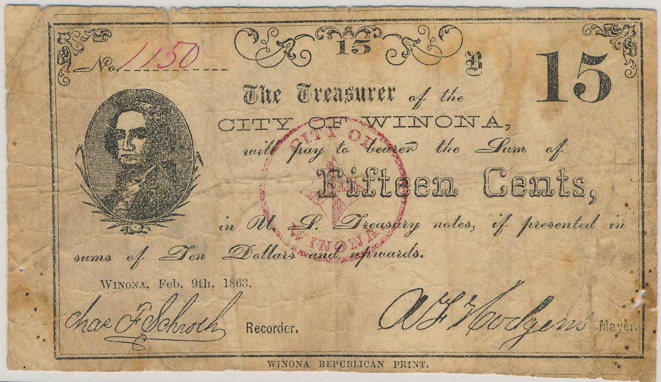 $.15 Treasurer of the City of Winona (Third Issue)