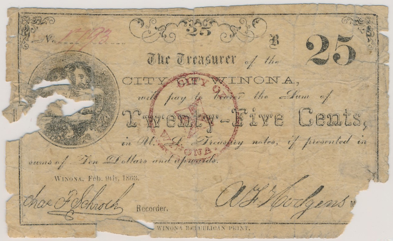 $.25 Treasurer of the City of Winona (Third Issue)