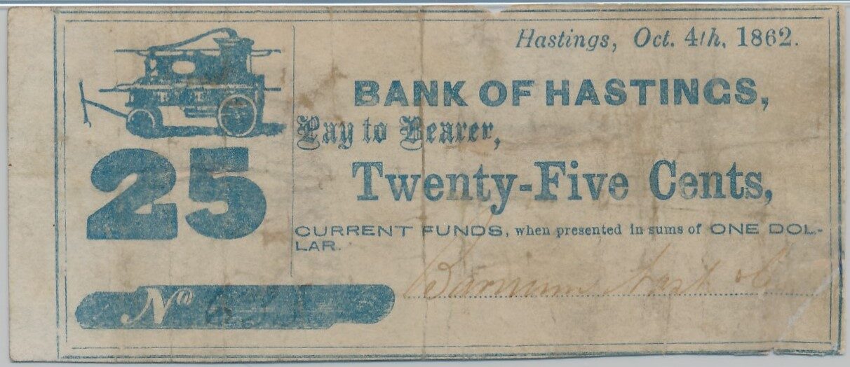 $.25 Bank of Hastings