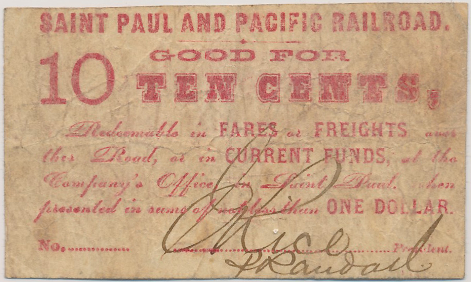 $.10 Saint Paul & Pacific Railroad