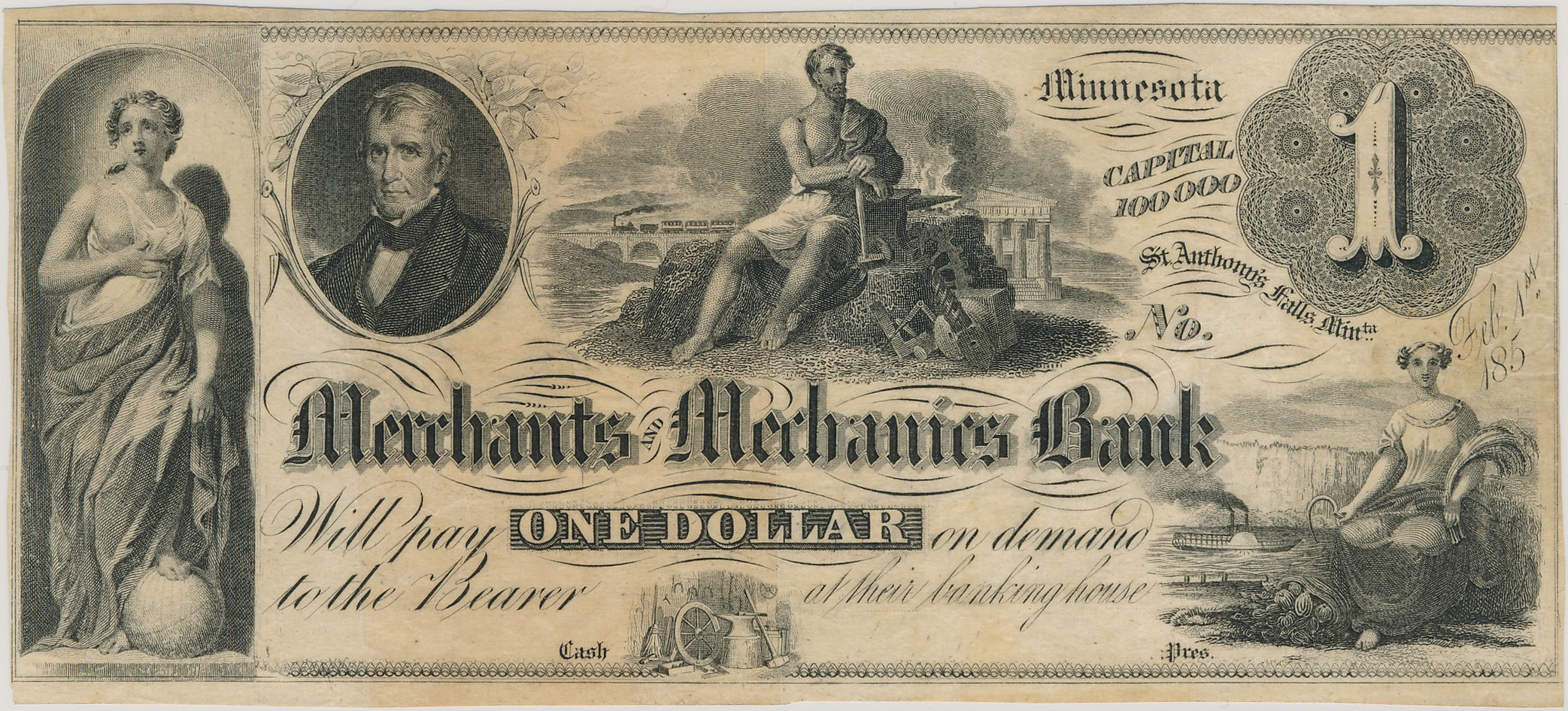 $1 Merchants and Mechanics Bank (at their banking house)