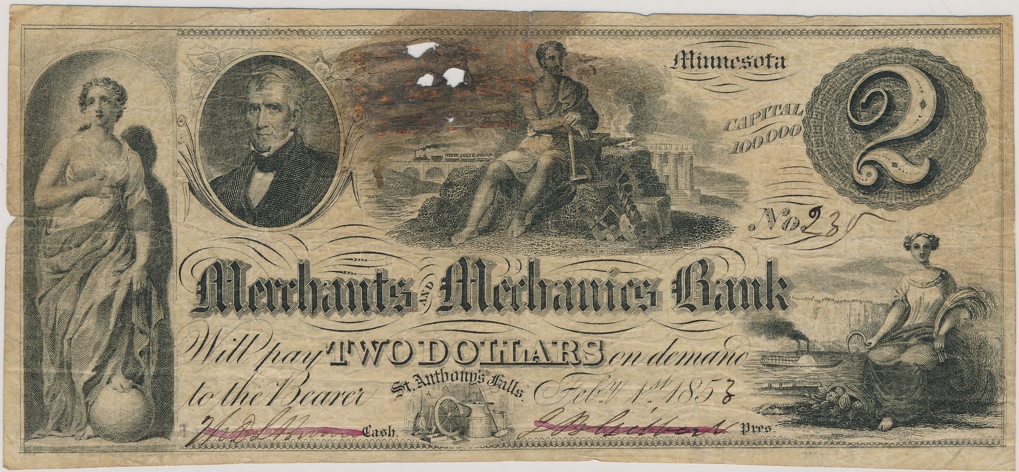 $2 Merchants and Mechanics Bank