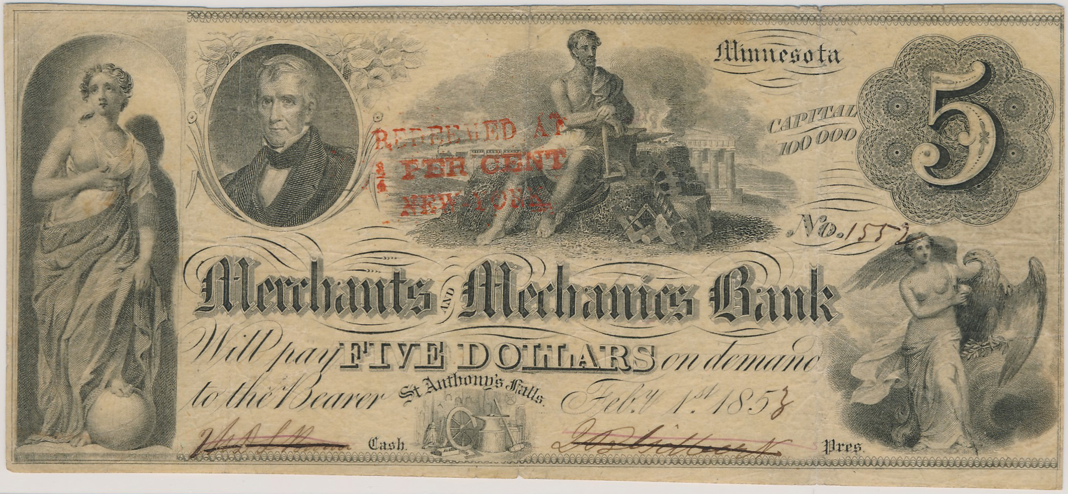 $5 Merchants and Mechanics Bank